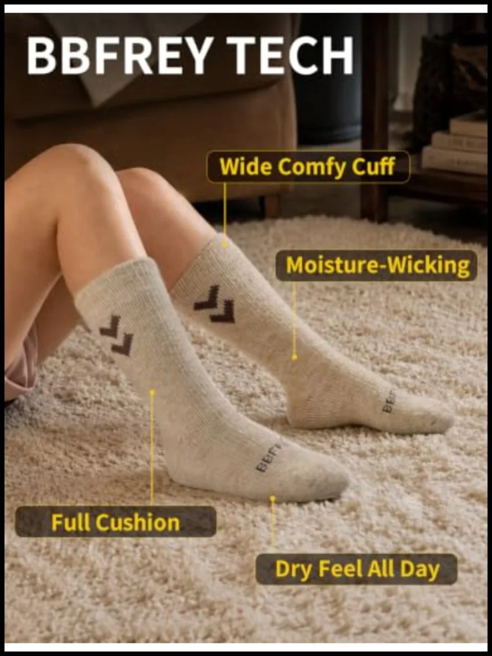 4 Pairs Cozy Alpaca Blend Crew Socks Unisex Thermal Wool Hiking Boot Socks